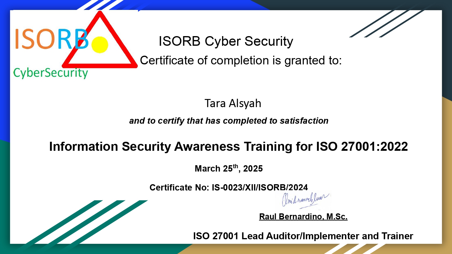 Information Security Awareness Training for ISO 27001:2022